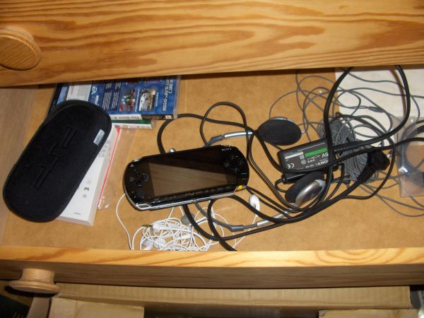 Drawer with PSP and accessories inside