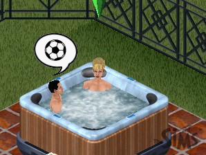 Screenshot bath scene The Sims