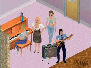 Screenshot, The Sims, female musicians