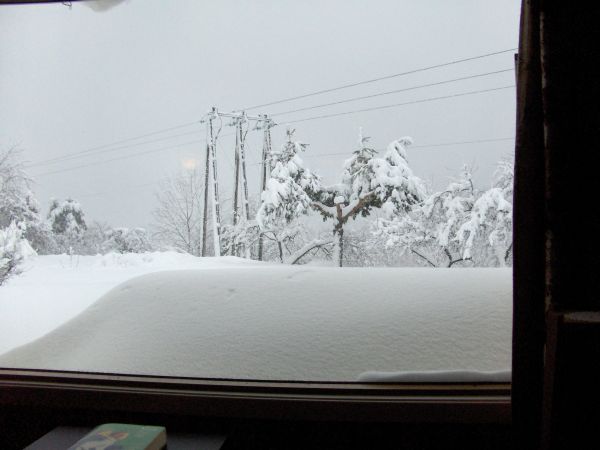 Snowdrift outside window