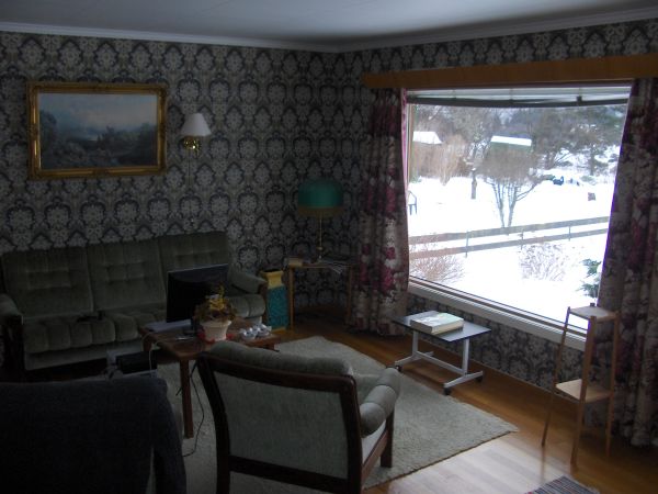 Living room in winter