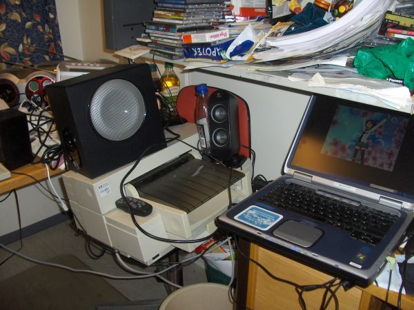 Loudspeakers in crowded office