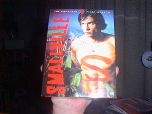 Box with Smallville first season DVDs