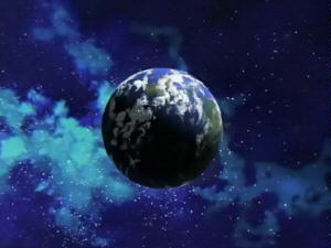 Earth seen from space - screenshot from the anime Stellvia