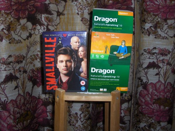 Boxes of Smallville season 6 and Dragon NaturallySpeaking